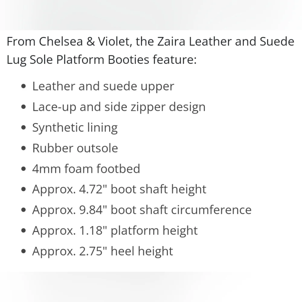 Chelsea & Violet Ziara high heel cognac Brown hiking Lug boots leather Zip Lace - Picture 2 of 8